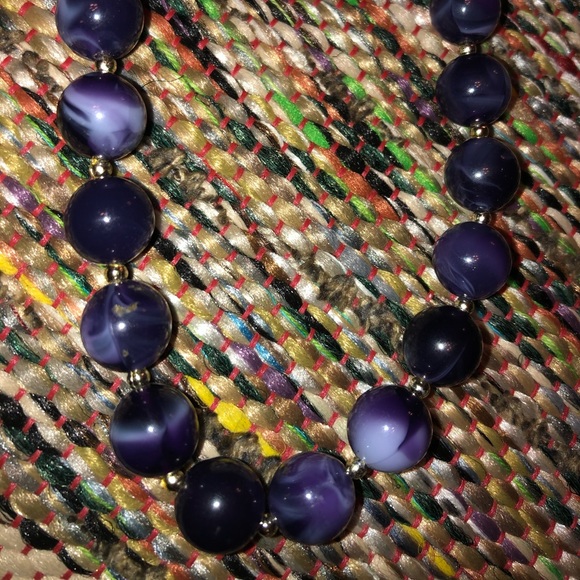 VTG BOHO purple beaded 18“ necklace - Picture 3 of 3